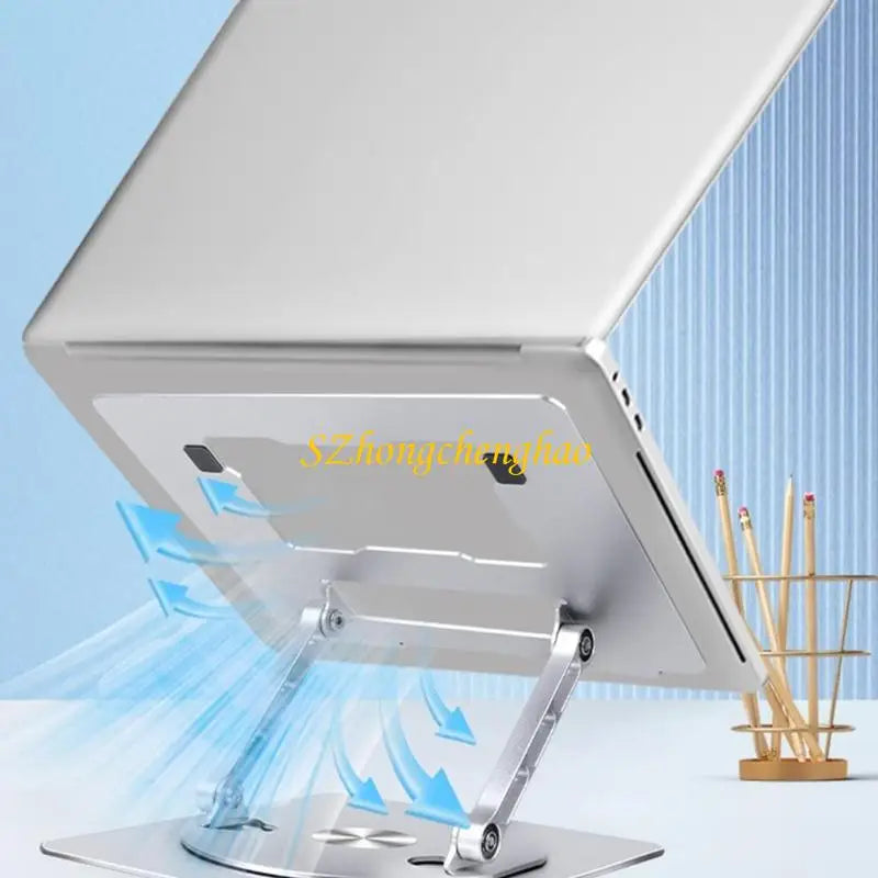 Adjustable Computer Stand Foldable Laptop Bracket for Desk Aluminum Computer Stand with 360 Degree Rotating Base 601D