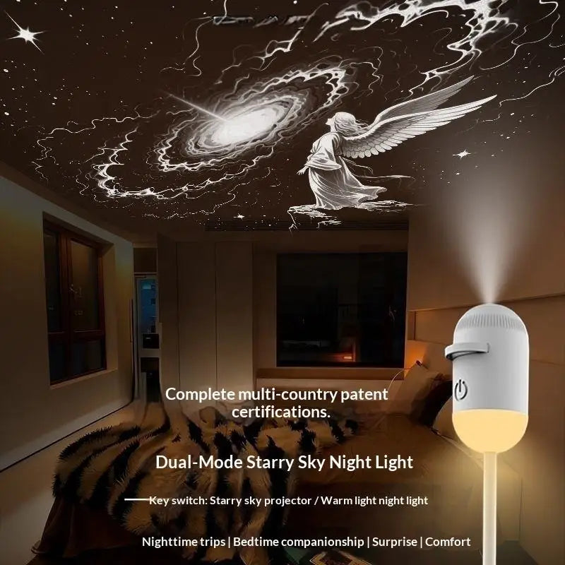 360° Flexible Galaxy Star Projector Ambient Light 30-in-1 Planetarium Night Light USB LED Ceiling Lamp for Bedroom Home Decor