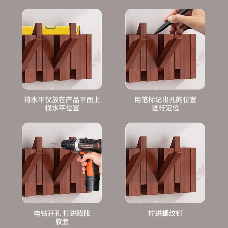 Piano Key Coat Racks Solid Wood Clothes Hanger Bedroom Entrance Wall Hanging Coat Rack Household Hat Bag Collection Furniture