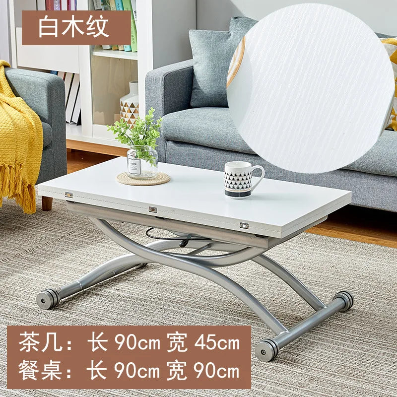 movable coffee table dining table integrated household small apartment folding lifting living room table dual-purpose movable