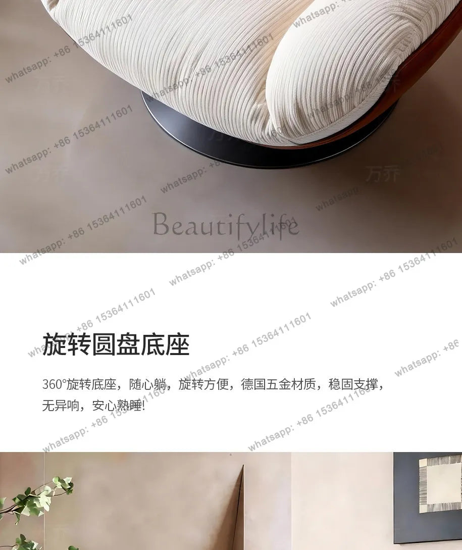XX Medieval Sofa Chair Living Room Balcony Household Light Luxury High-end Nest Chair Fabric Single Rotation