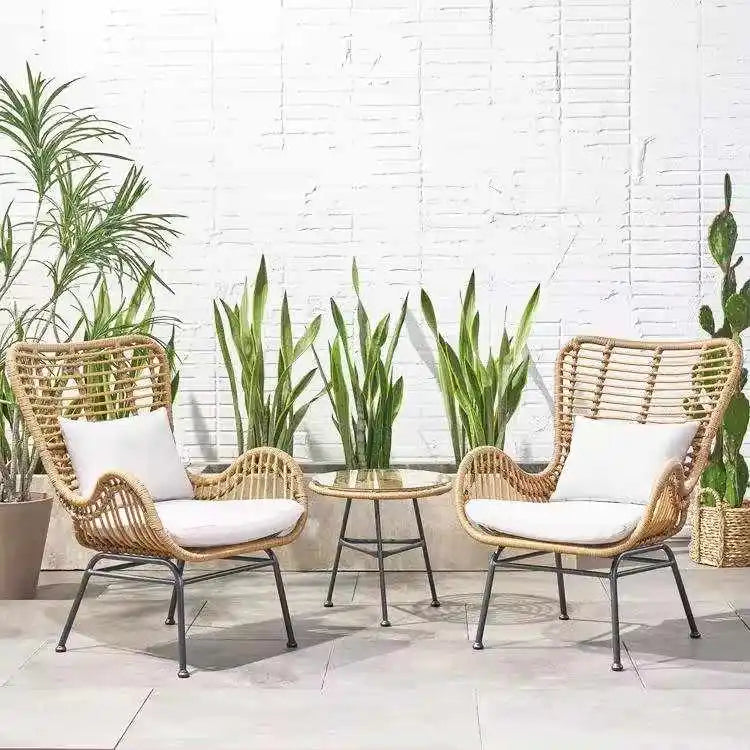 Rattan Patio Furniture Set Outdoor Wicker Bistro Chairs for Garden Use