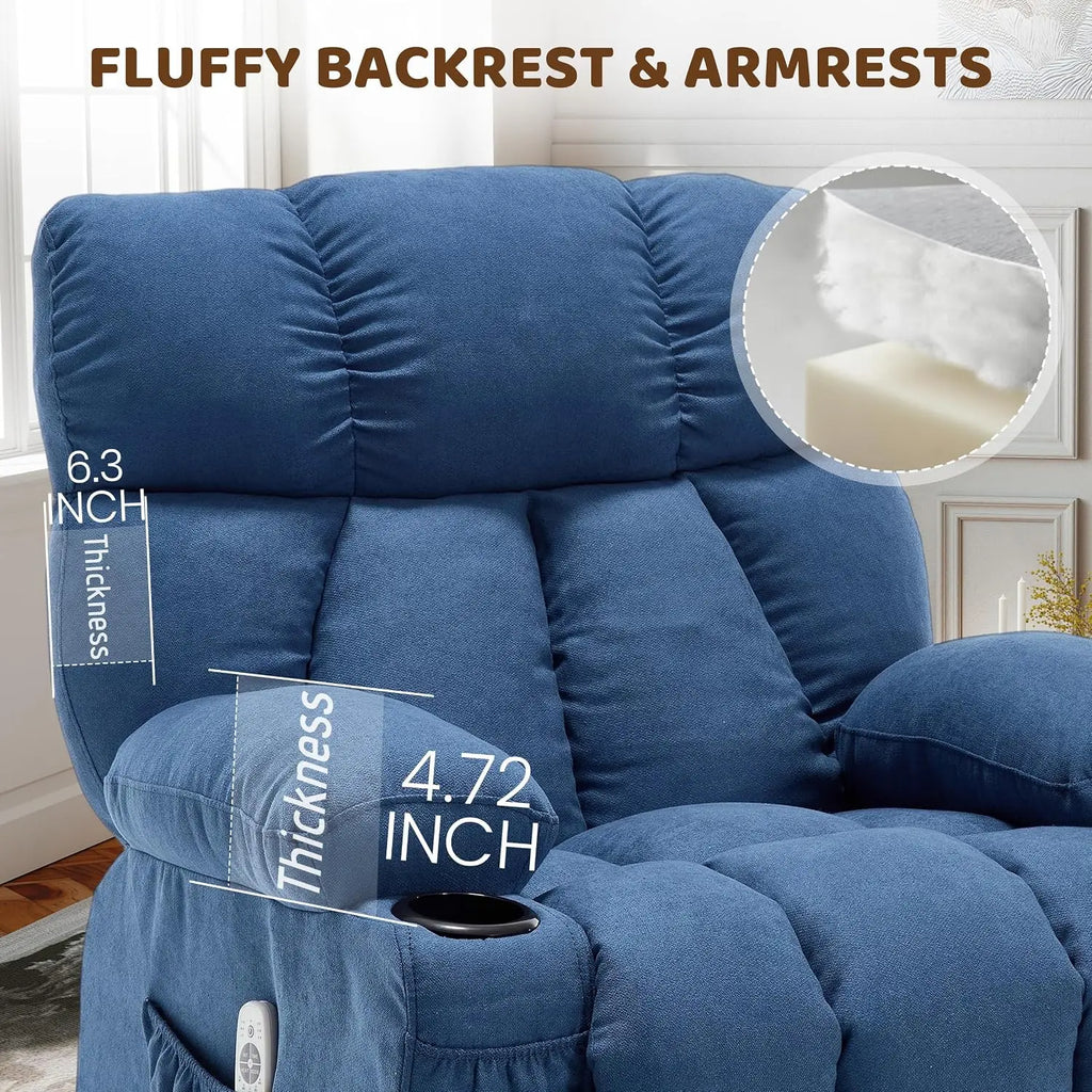 Massage Rocking Recliner Chair, Ergonomic Sofa with Vibration, Heat & Rocking for Nursery, Custom