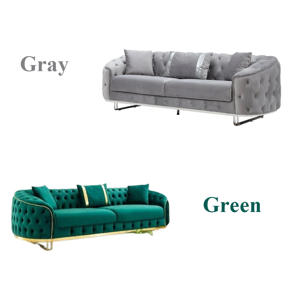 Modern Luxury Sofa Set Furniture Velvet Couch Living Room Sofas One Seat Two Seat Three Seat Sectional Fabric Sofa