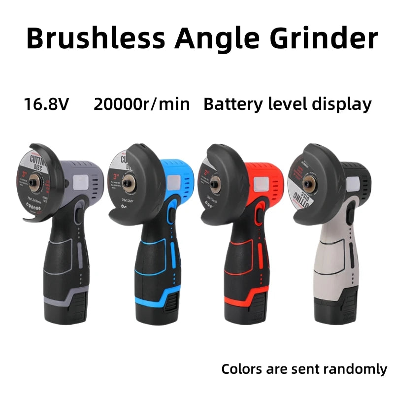16.8V Brushless Angle Grinder 20000RPM Electric Polishing Grinding Machine Mini Cordless Cutting Lithium Battery Power Tool