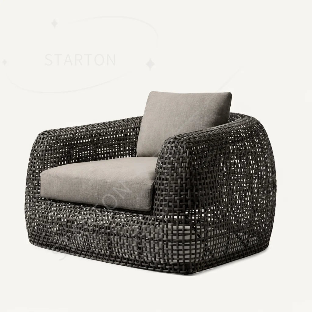 Waterproof Garden Rattan Sofa Pool Sun Lounger  Furniture Set Hotel Rattan Sofa Patio Outdoor