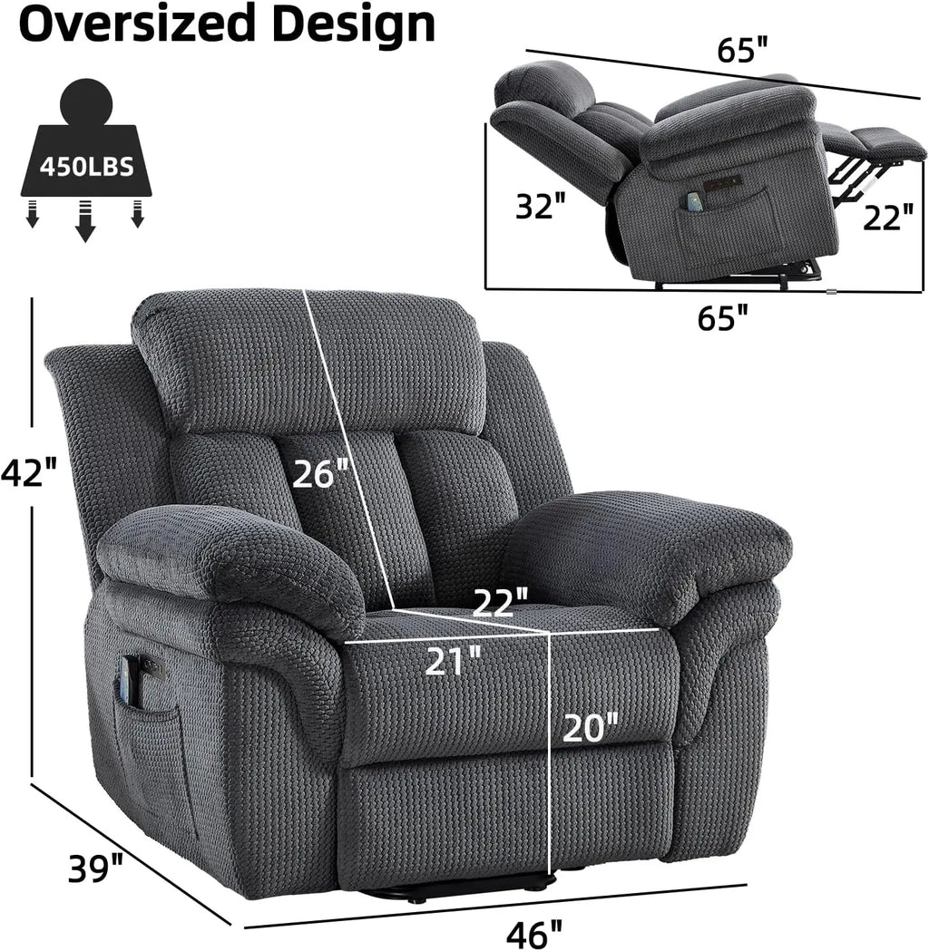 46" Wide Oversize Power Lift Recliner Chair, Extra Large Electric Lift Recliners for Elderly Big, Stand Up Recliner Chair