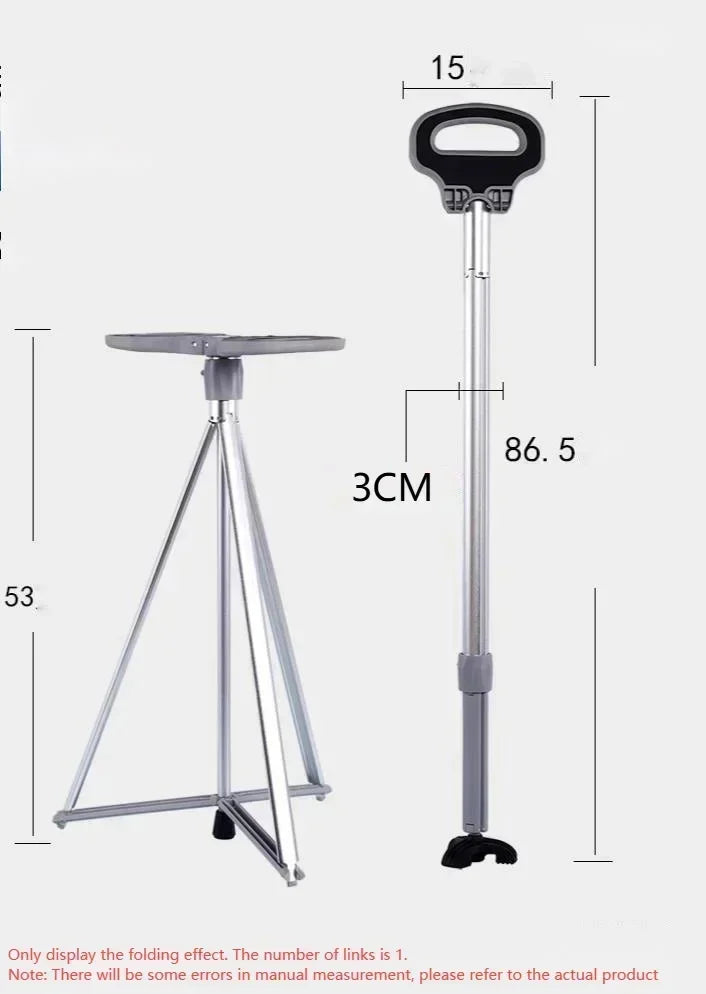 2024 New Multi Functional Mountaineering Cane Outdoor Folding Aluminum Alloy Cane Mobile Power Bank