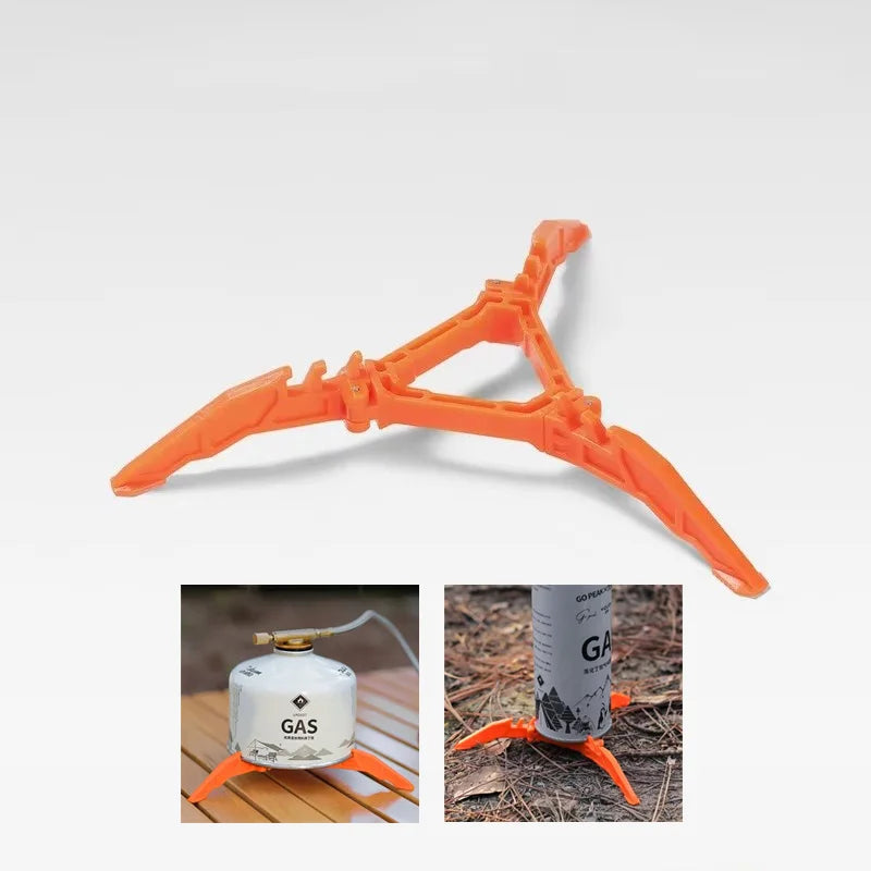 Portable Foldable Gas Bottle Tripod Stand Outdoor Camping Gas Tank Bracket Support Base for Gas Cartridge