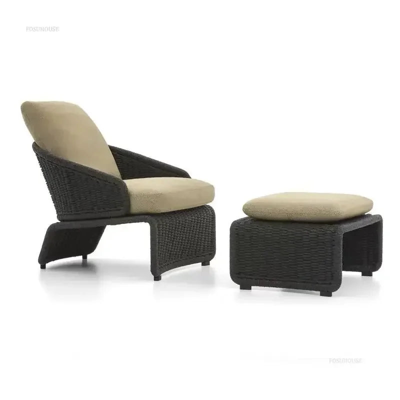 Nordic Rattan Garden Sofas for Model Light Luxury Household Outdoor Furniture for Garden House Backrest Soft Bag Leisure Sofa