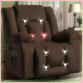 Electric Massage Recliner Chair with Heat & Swivel Rocking, Oversized Waffle Fabric for Living Room Bedroom
