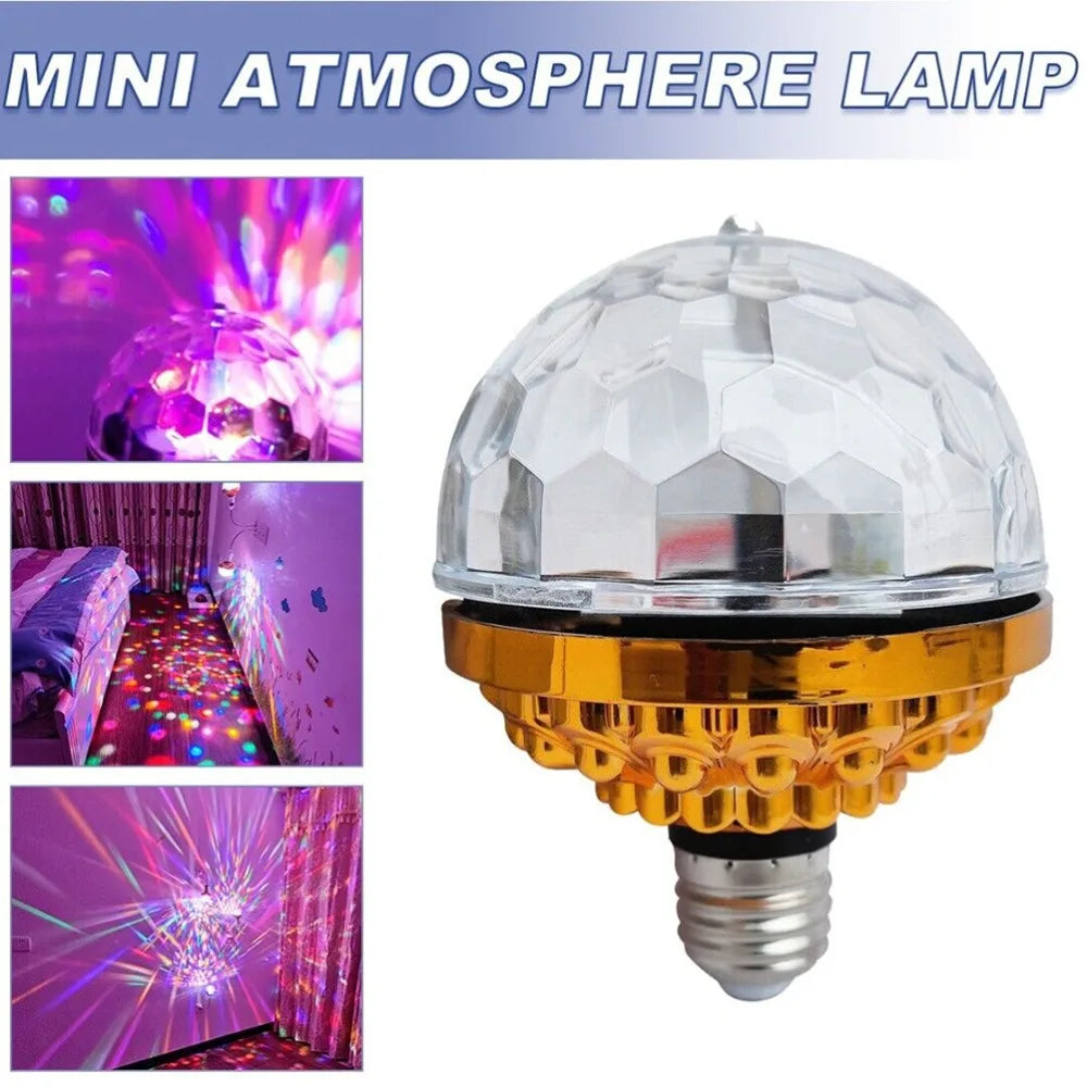 2 Pack Modern AC 85-265V LED Disco Light E27 6W Disco Ball Light Rotating Golden Magic Ball Light Party