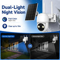 6000mAh Battery Security Camera with 3W Solar Panel, 4MP HD, Two-Way Audio, Dual-Light Night Vision, TF/Cloud Storage