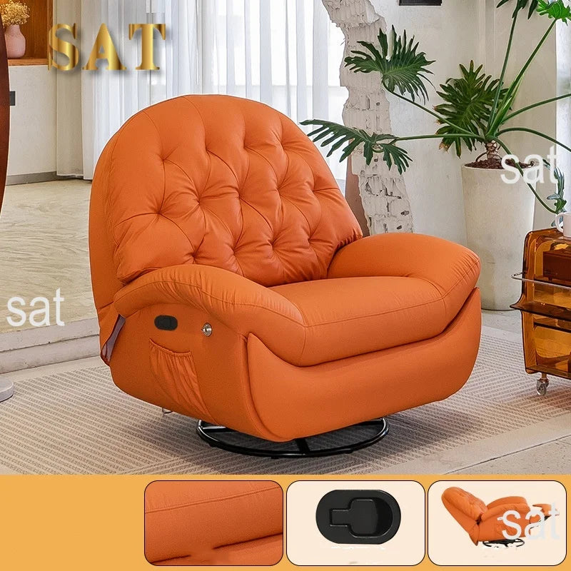 !@Modern Single Lazy Rocker Recliner Chair for Home Dining Bedroom Hotel Manual Adjustment Multifunction Living Room Furniture