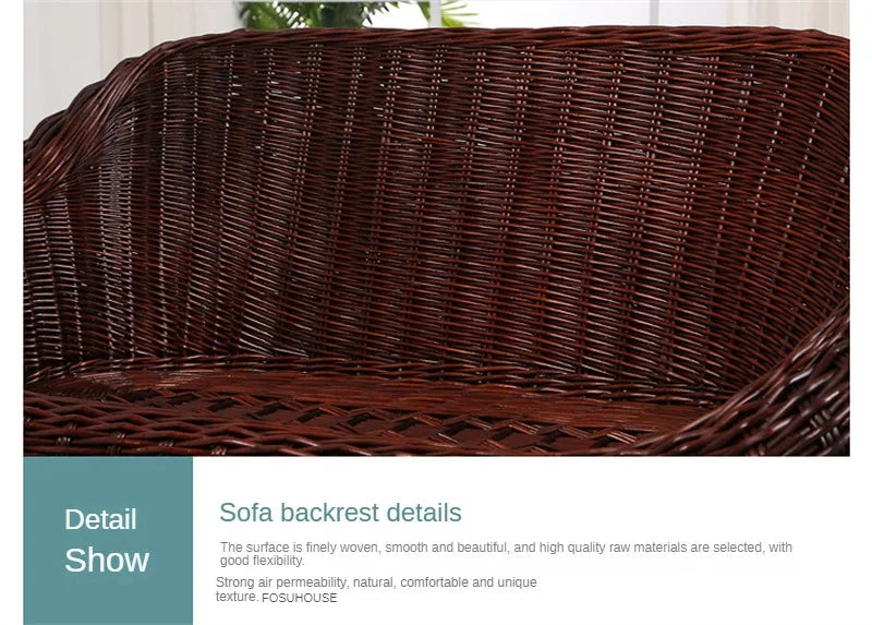 Modern Rattan Lazy Garden Sofa Chair Set Outdoor Patio Balcony Terrace Furniture Wicker Tatami Leisure Coffee Table Indoor