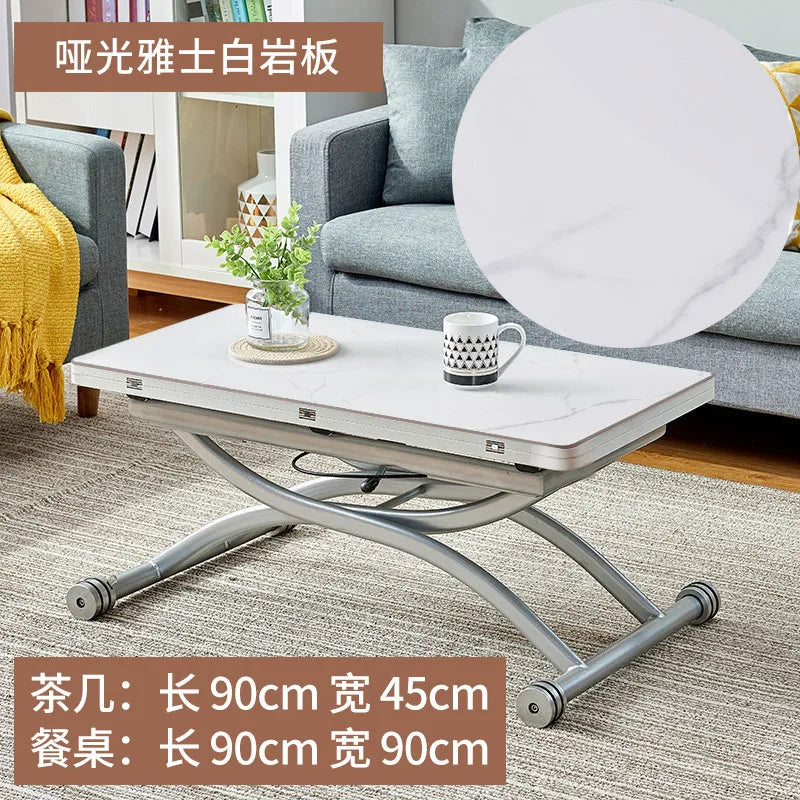 movable coffee table dining table integrated household small apartment folding lifting living room table dual-purpose movable