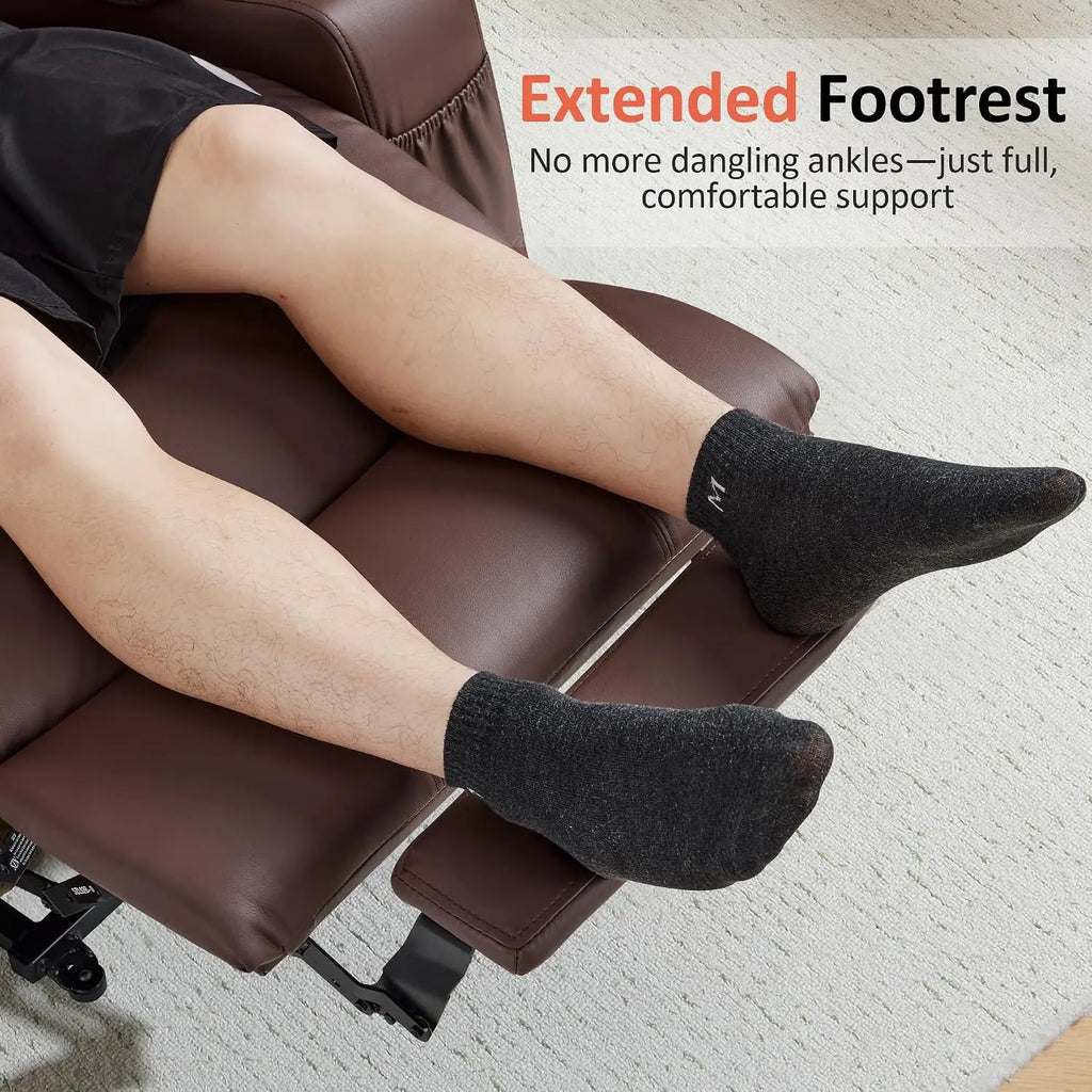 Electric Power Lift Recliner Chair with Massage Heat for Elderly, 3 Positions, USB, Cup Holders, Faux Leather
