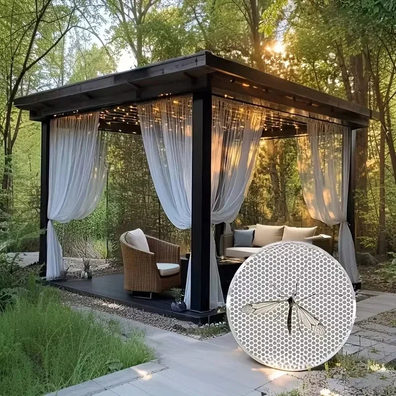 Outdoor Sheer Curtain Mosquito Net Mesh for Patio Balcony Garden Terrace Pergola Gazebo Sunroom Villa Privacy Curtain Multi Size