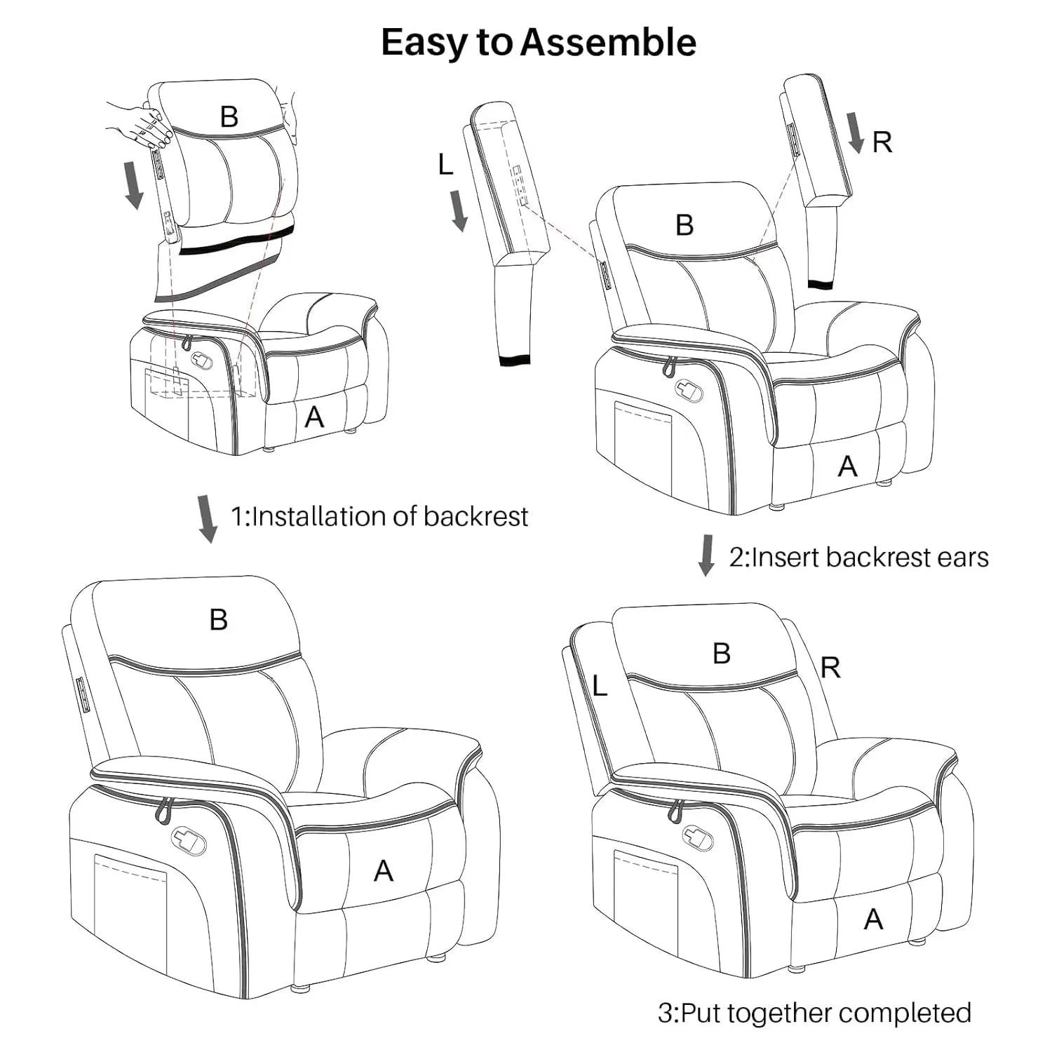 39" Wide Manual Massage Recliner with Heat, Faux Leather Ergonomic Lounge Chair, Overstuffed Wall Hugger for Living Room, Custom