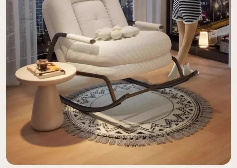 Modern Corduroy Living Room Chair Multifunctional Lazy Chair with Backrest for Balcony Home Leisure Creative Design