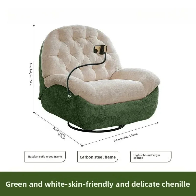 LZ X LazySofa Single Recliner Electric Space Capsule Rocking Chair Eco-Leather Lounge Living Room Suitable Sitting Reclining Sle