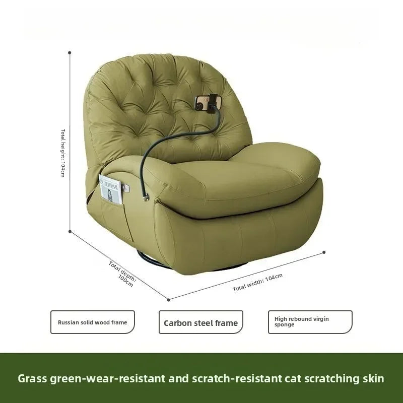 LZ X LazySofa Single Recliner Electric Space Capsule Rocking Chair Eco-Leather Lounge Living Room Suitable Sitting Reclining Sle