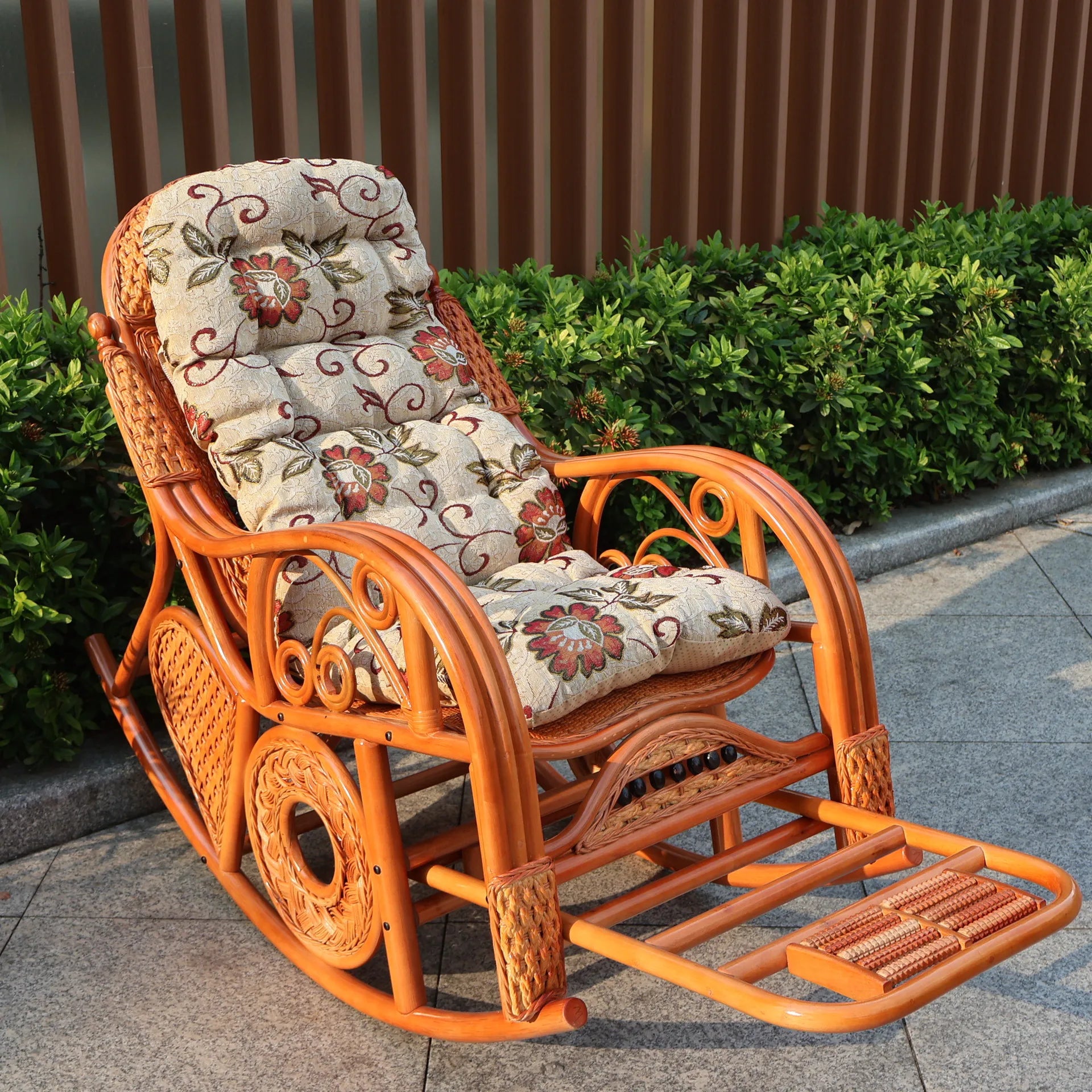 Natural rattan rocking chair sofa recliner lazy adult elderly chair living room