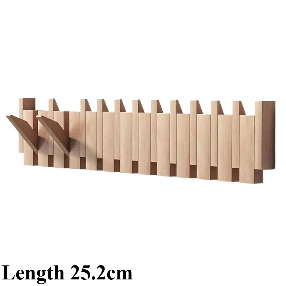 Natural wood wall-mounted piano coat rack, porch wall art hook closet kitchen bedroom porch