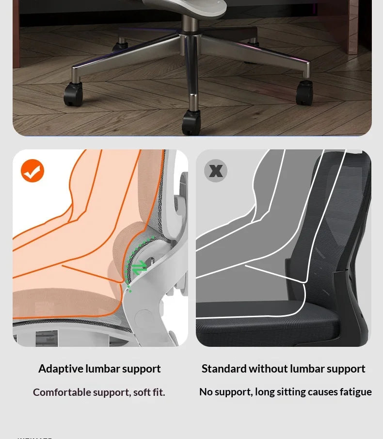 Ergonomic Office Chair Gaming Computer Chair Recliner Adjustable Height Lumbar Support Headrest Mesh Swivel Wheels Office Chairs