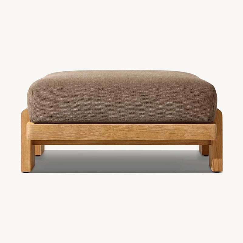 *Modern Luxury European Design Garden Leisure Furniture Teak Wood Footstool Outdoor Resistant Teak With CushionCushion