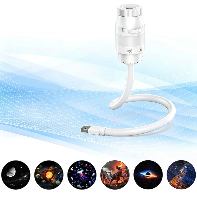 2-in-1 USB Galaxy Star Sky Projector Night Light 360° Adjustable Brightness Nebula Star Projector Lamp For Car Bedroom Xmas Gift