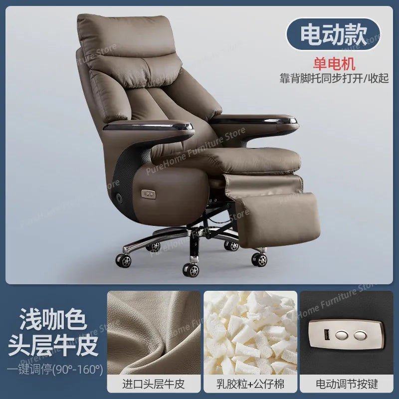 Smart Electric Executive Office Chair with Ventilation - Reclining Massage CEO Chair for Home Professional Use Furniture