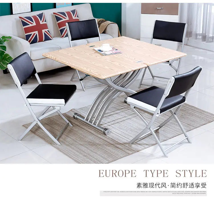 Lifting coffee table folding telescopic household dining table dual-purpose creative simple small apartment living room