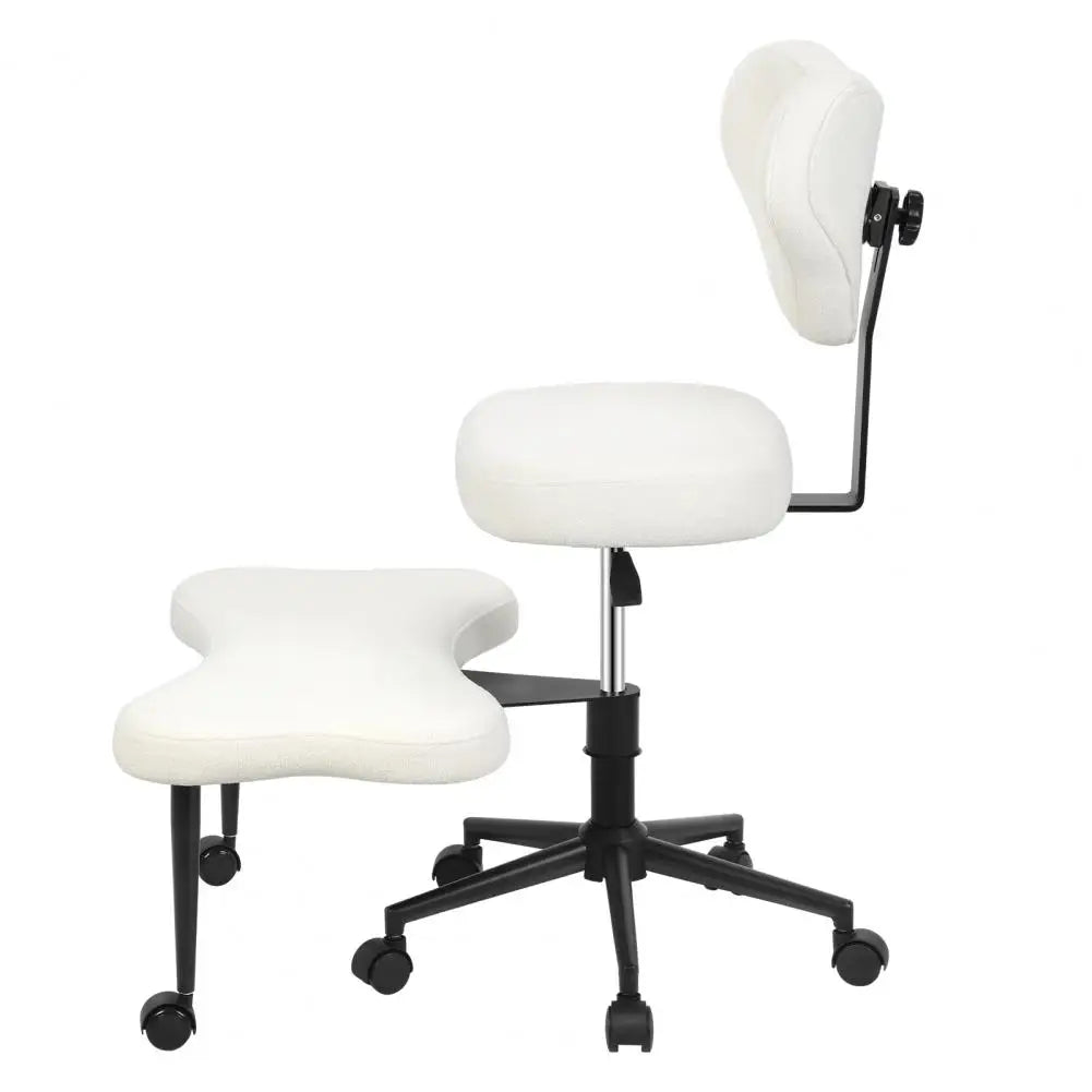 Meditation Yoga Chair with Back Support Cross Legged Office Chair with Wheels Criss Cross Desk Kneeling Chair for Home Yoga