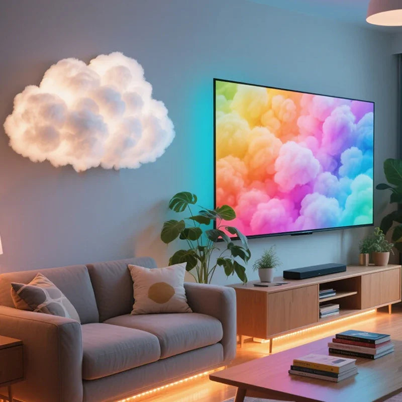 3D Cloud Lighting Light Kit with Music Sync, Multicolor RGBIC LED Strip Lights, Remote & APP Control, Mood Lighting for Bedroom