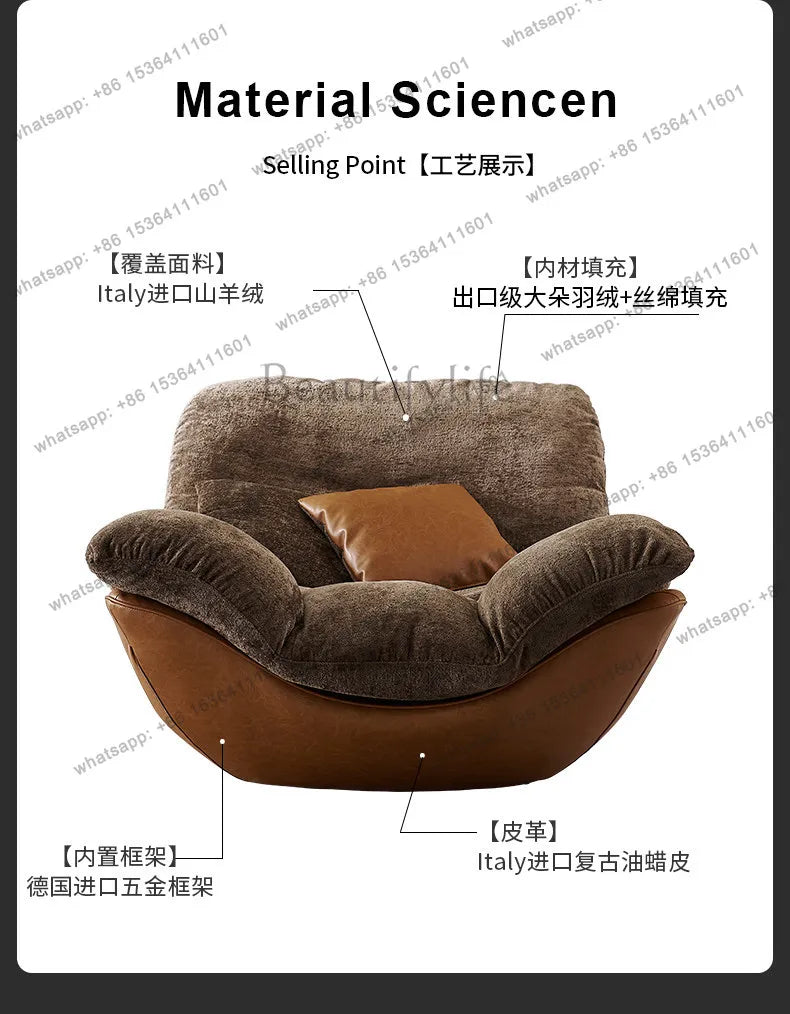 Nordic creative modern minimalist living room leisure chair sofa lazy sofa bedroom senior chair