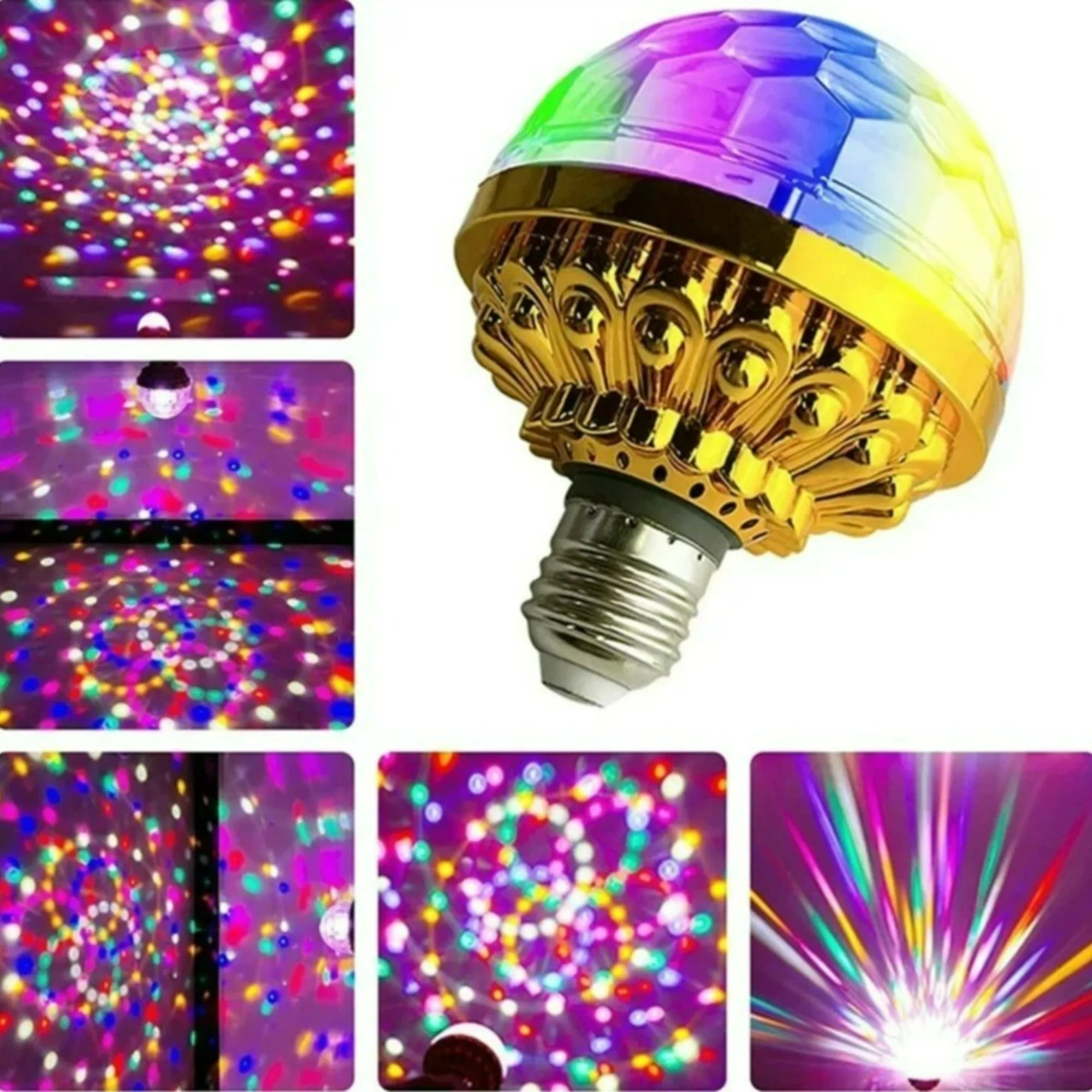 LED Stage Lamp Bulb Stage Light Colorful Small Magic Ball 360º Rotating USB Plug Multiple Modes for DJ Disco Ambient Light