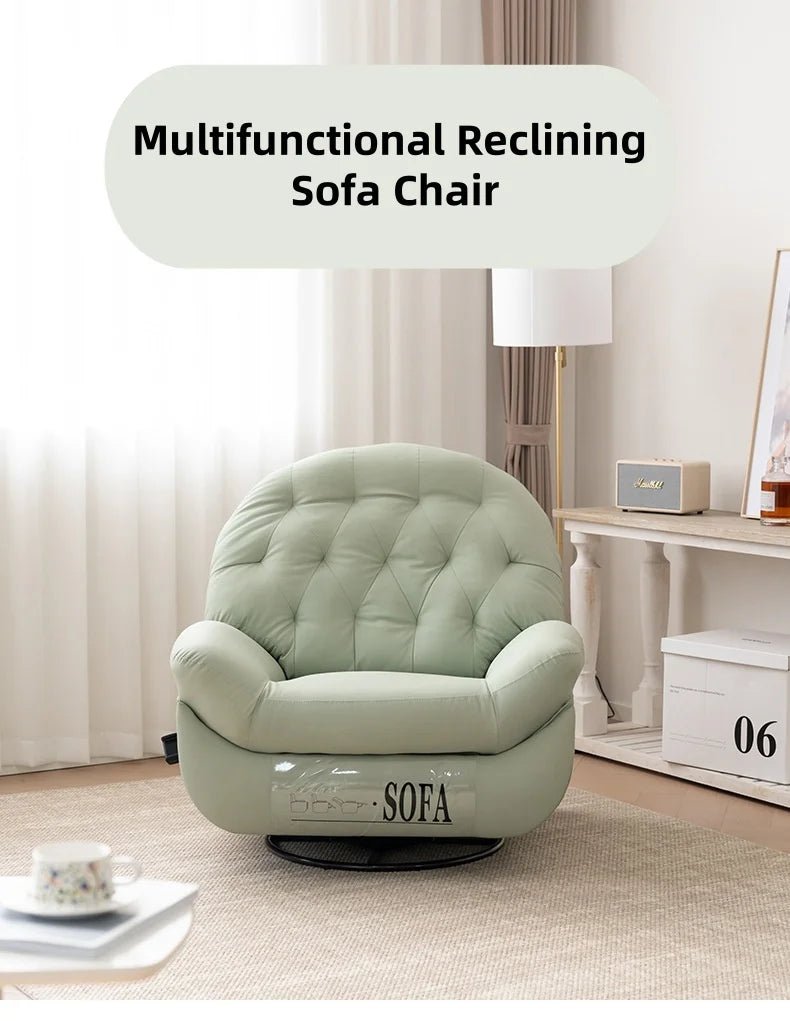 Modern Design Leather Massage Lounge Chair Retractable Frame Living Room Furniture Set Fabric Lounge Chair Sofa