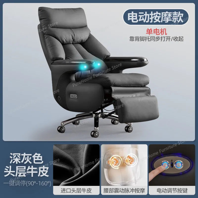 Smart Electric Executive Office Chair with Ventilation - Reclining Massage CEO Chair for Home Professional Use Furniture
