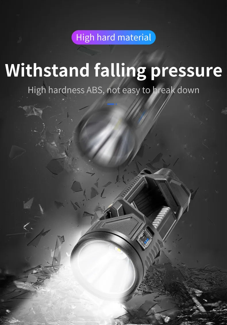 Powerful Spotlight Portable Searchlight Large Capacity Lithium Battery Rechargeable Lamp With Power Bank Function Flashlight