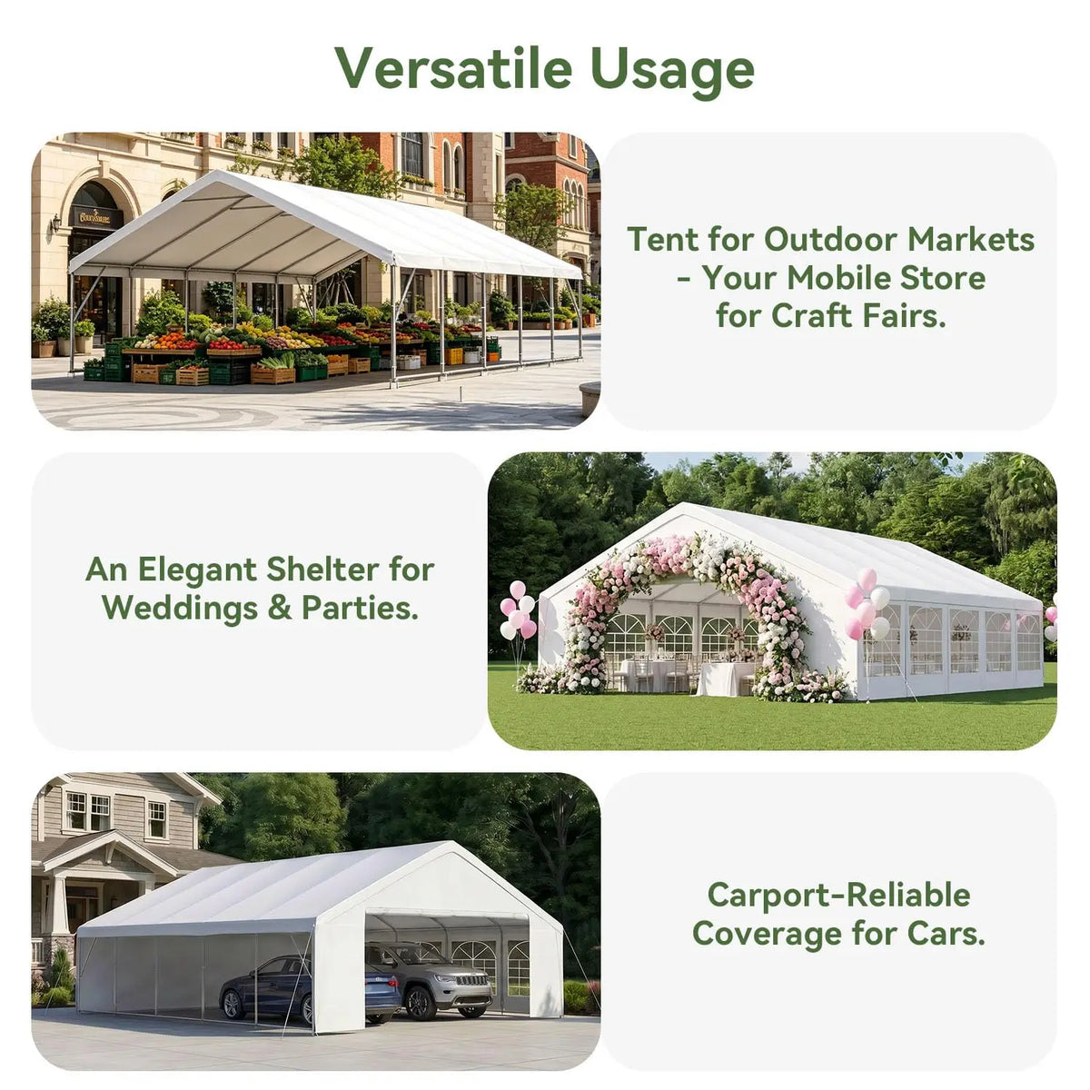 20x30 Party Tent,Heavy-Duty Canopy Tents for Parties Weddings Events Removable Sidewalls,Roll-up Door,Waterproof, Customized