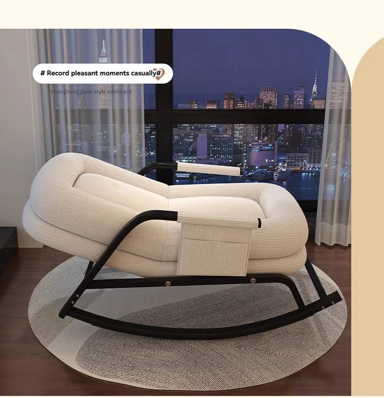 ASwinging Chair, Lounge Chair, Adults Can Sleep, Creamy Style Dog House Rocking Chair, Single Lazy Person, Home Small Sofa