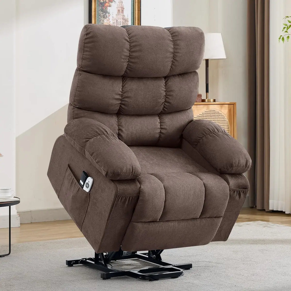 Electric Power Lift Recliner with Massage & Heat for Elderly,Side Pockets,Living Room,Customized