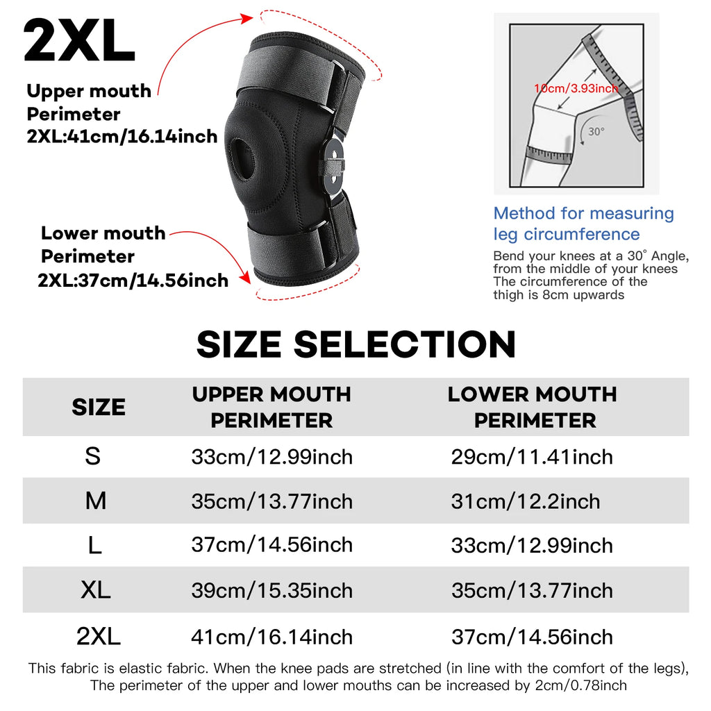 1 piece - Adjustable knee pad with double-layer steel plate stabilizer, suitable for both men and women, knee joint support, dou