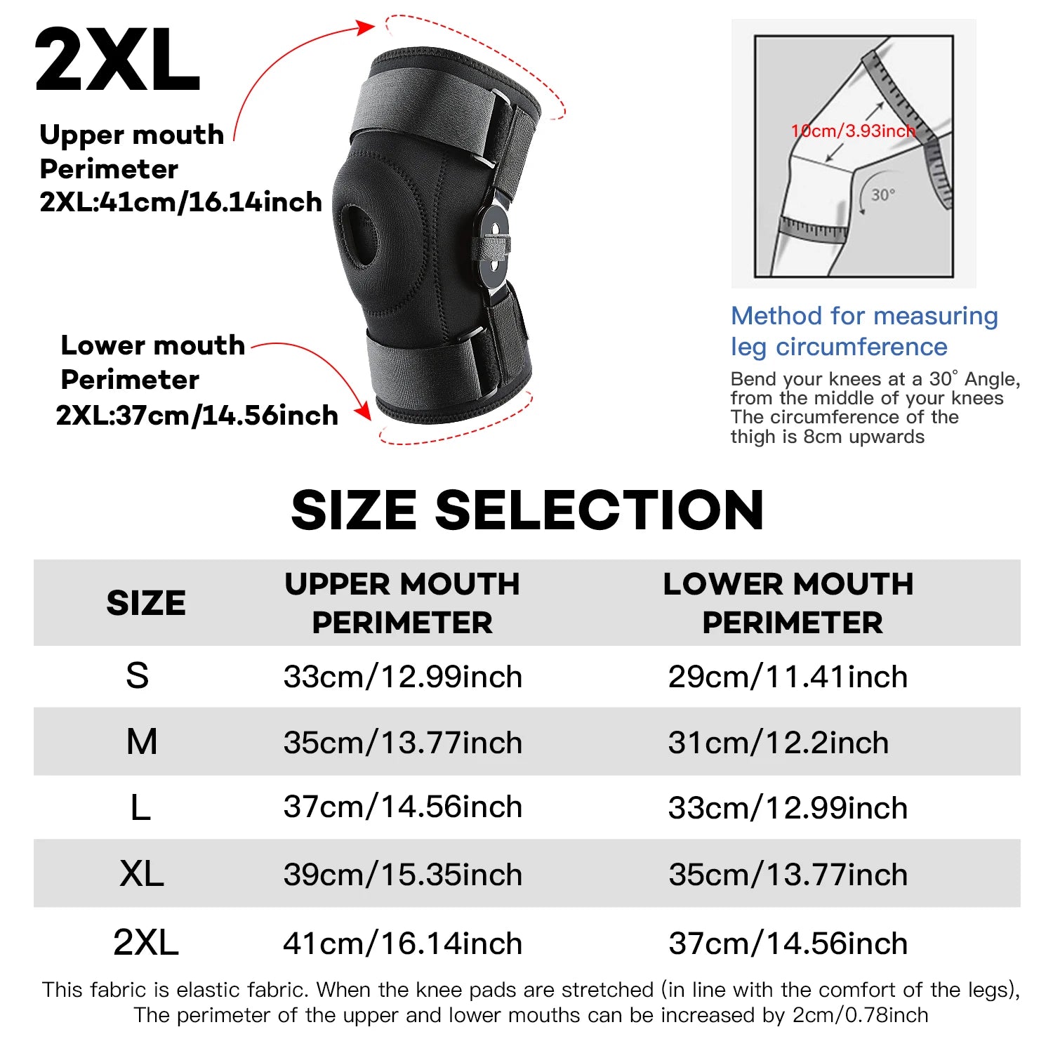 1 piece - Adjustable knee pad with double-layer steel plate stabilizer, suitable for both men and women, knee joint support, dou