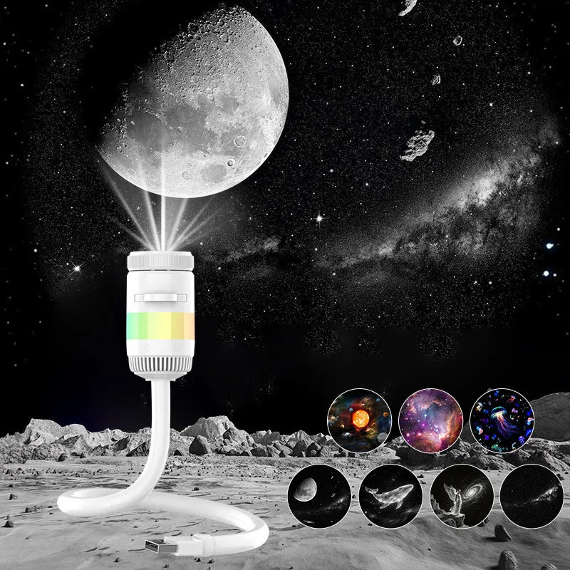 2-in-1 USB Galaxy Star Sky Projector Night Light 360° Adjustable Brightness Nebula Star Projector Lamp For Car Bedroom Xmas Gift