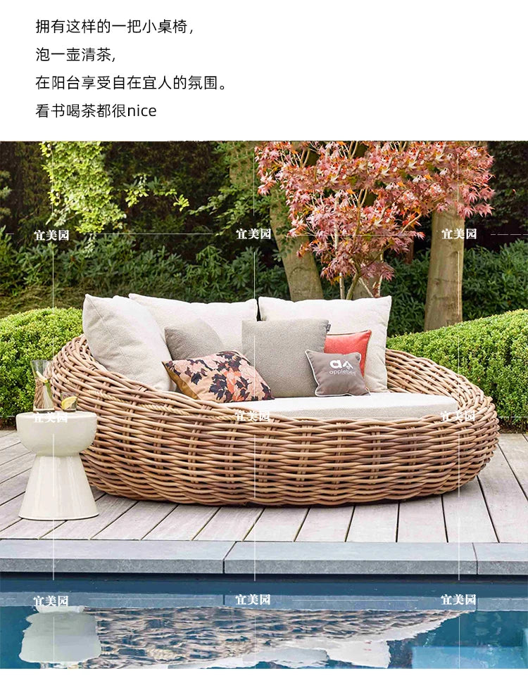 Outdoor Wicker Sofa Set for Courtyard Garden Model Home Outdoor Open-Air Waterproof Sunproof Leisure Furniture Set