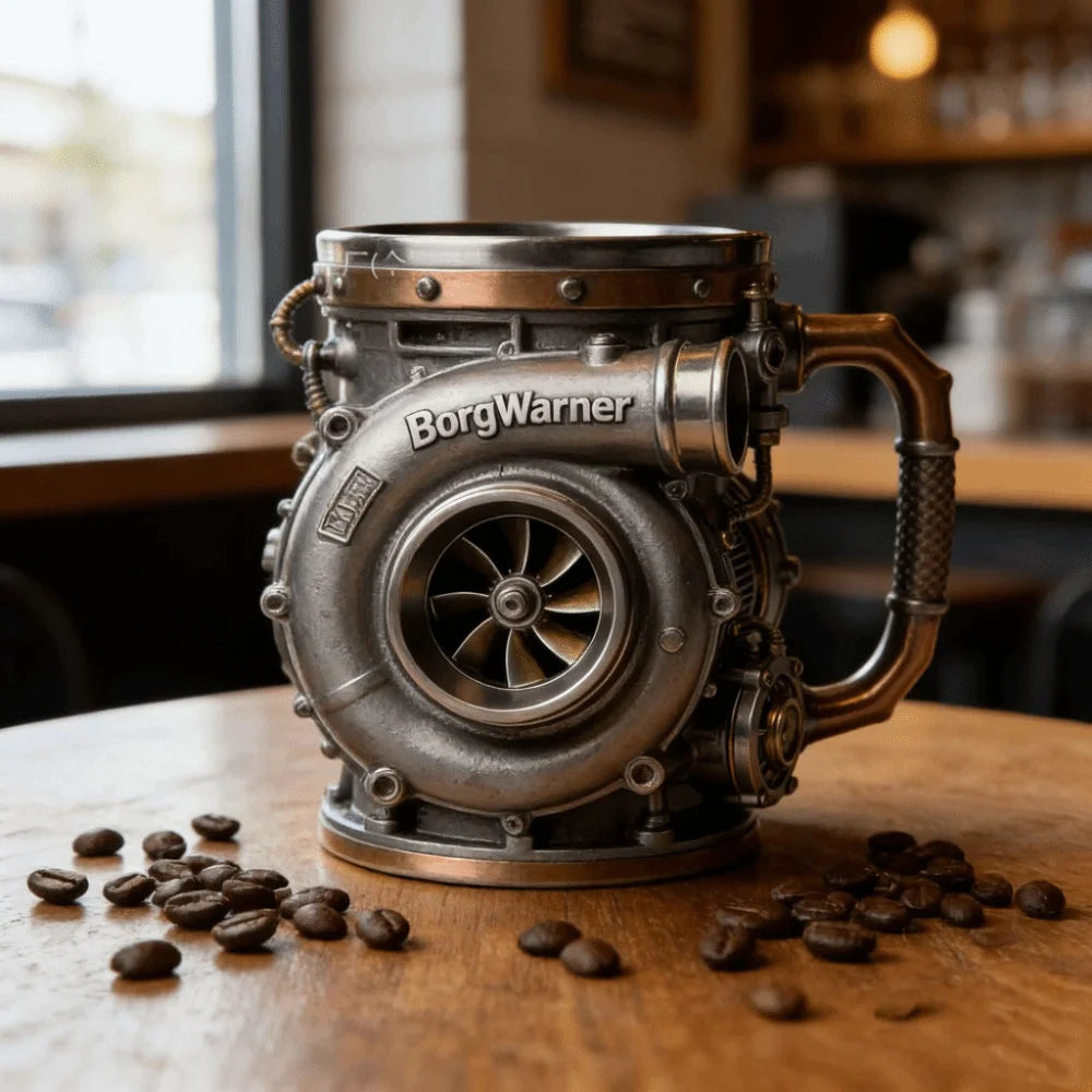 Resin Turbocharger Mug Sturdy and Durable Comfortable Grip 3D Engine Cup Handcrafted Mechanical Element Style Coffee Mug
