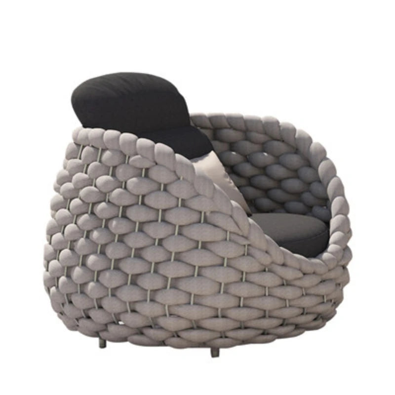 Aluminum Alloy Sofa Set Outdoor Modern Villa Courtyard Rope Weaving Garden Patio Furniture Weather Resistant Nordic Design