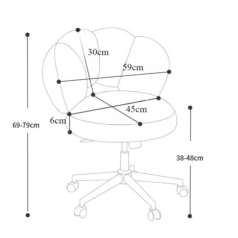 Cream Wind Living Room Chairs Furniture Dressing Stool Rotatable Chair Lamb Wool Small Internet Celebrity Stool Computer Stool